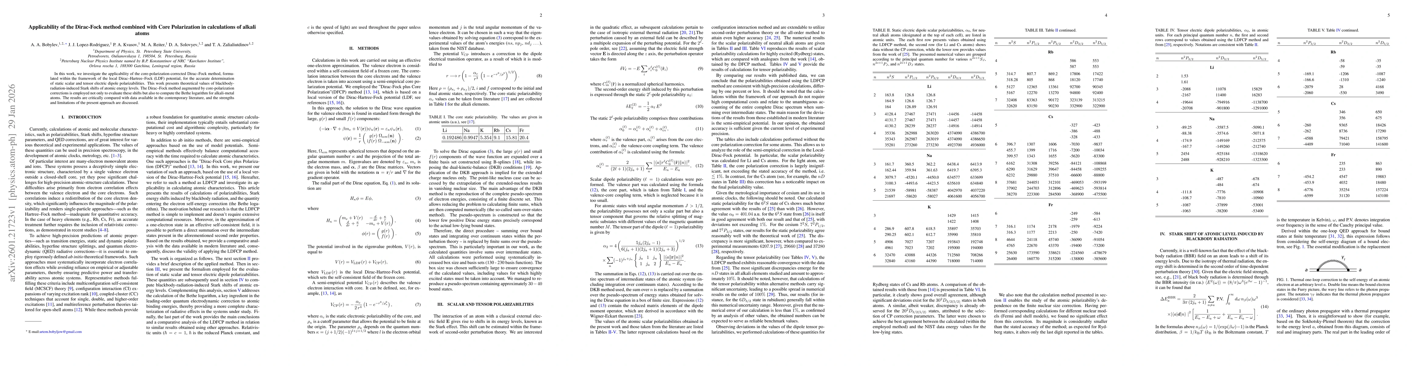Thumbnail for Applicability of the Dirac-Fock method combined with Core Polarization in calculations of alkali atoms