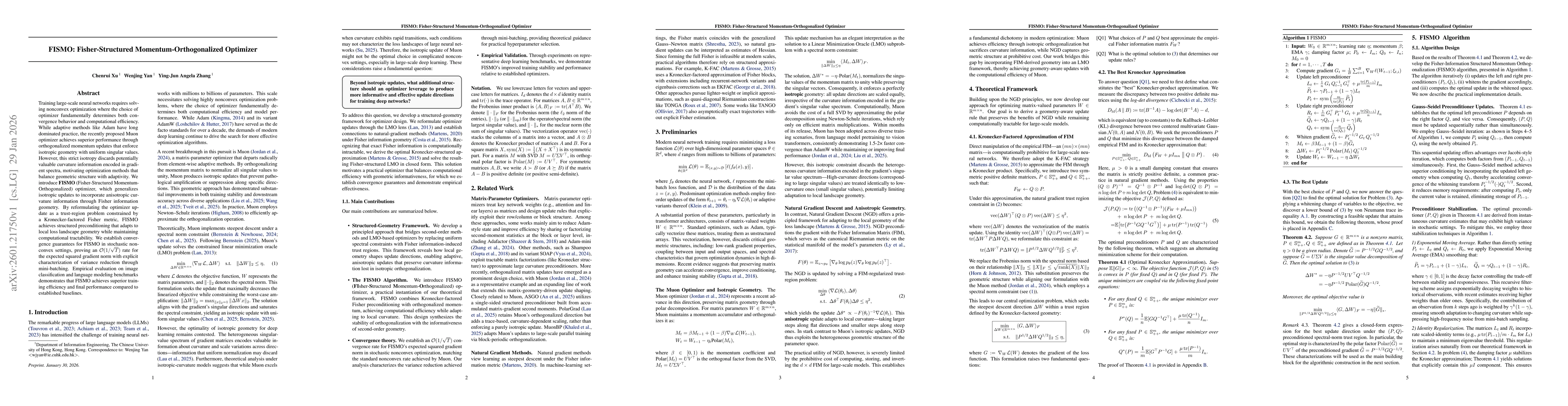 Thumbnail for FISMO: Fisher-Structured Momentum-Orthogonalized Optimizer
