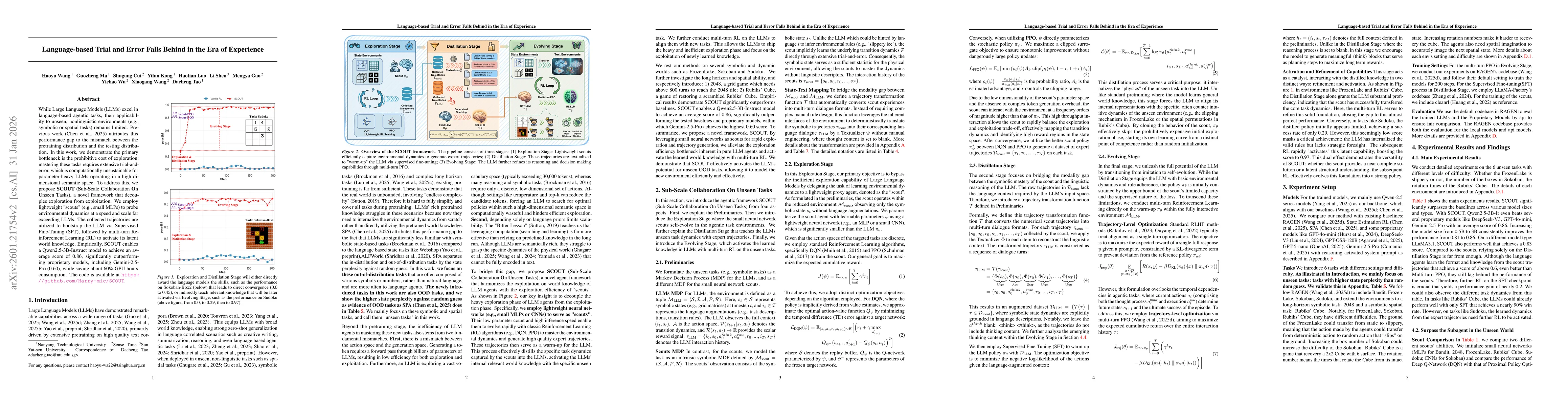 Thumbnail for Language-based Trial and Error Falls Behind in the Era of Experience