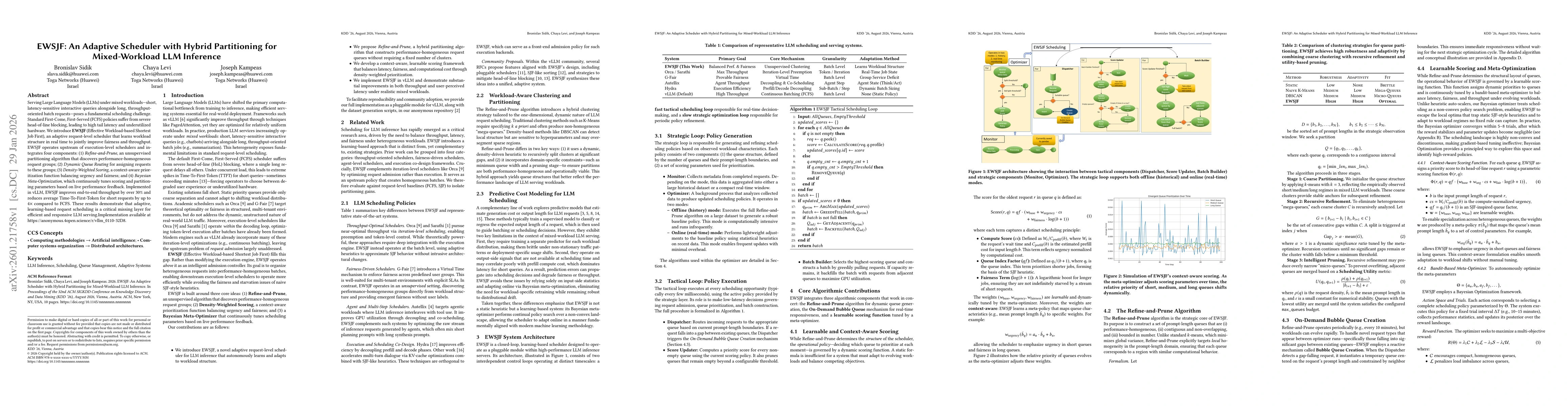 Thumbnail for EWSJF: An Adaptive Scheduler with Hybrid Partitioning for Mixed-Workload LLM Inference