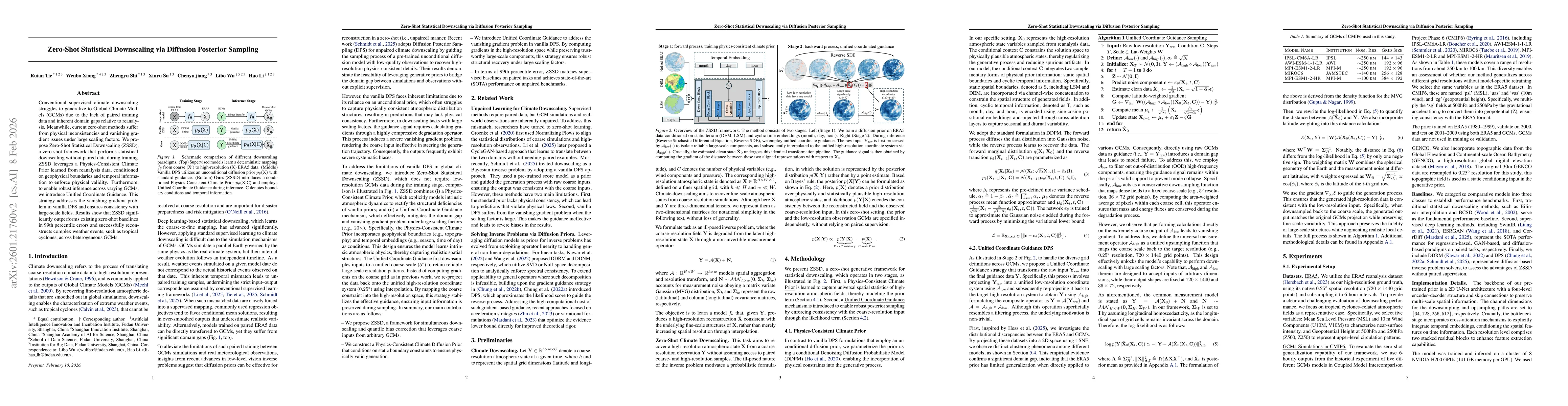 Thumbnail for Zero-Shot Statistical Downscaling via Diffusion Posterior Sampling