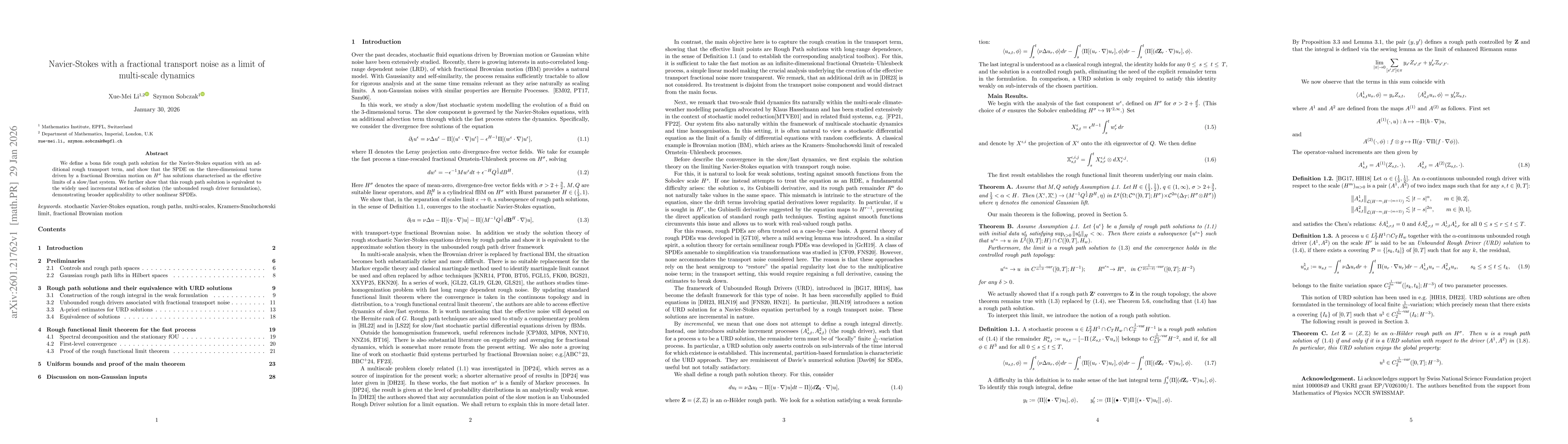 Thumbnail for Navier-Stokes with a fractional transport noise as a limit of multi-scale dynamics