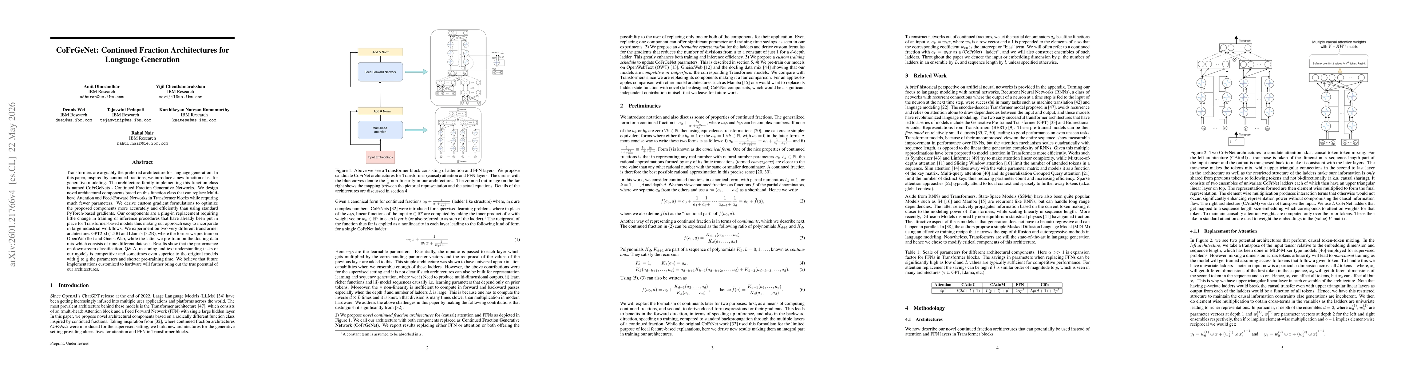 Thumbnail for CoFrGeNet: Continued Fraction Architectures for Language Generation