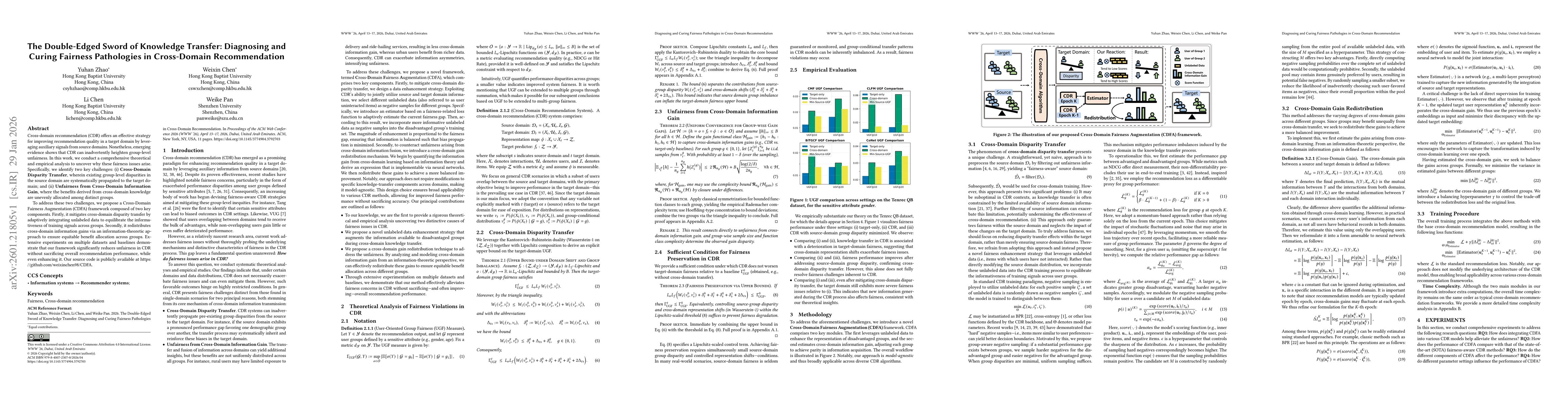 Thumbnail for The Double-Edged Sword of Knowledge Transfer: Diagnosing and Curing Fairness Pathologies in Cross-Domain Recommendation