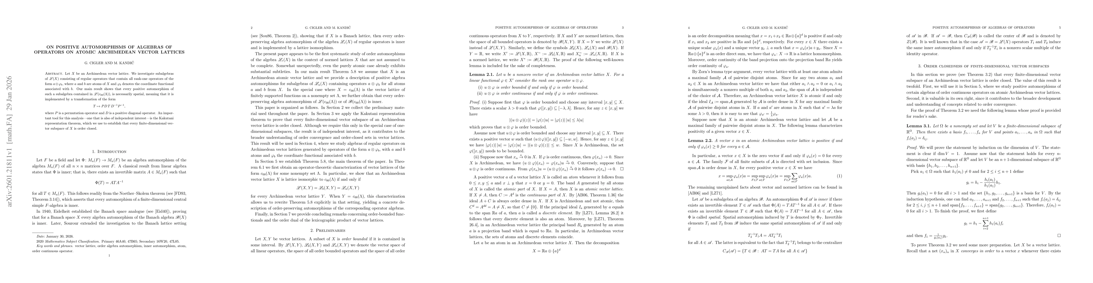 Thumbnail for On positive automorphisms of algebras of operators on atomic Archimedean vector lattices