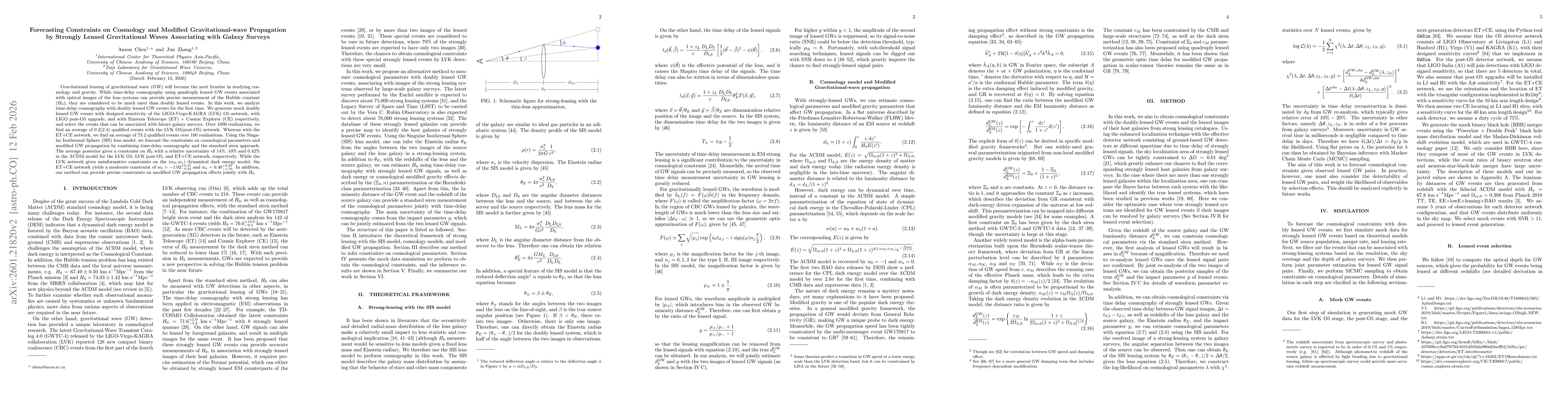 Thumbnail for Forecasting Constraints on Cosmology and Modified Gravitational-wave Propagation by Strongly Lensed Gravitational Waves Associating with Galaxy Surveys