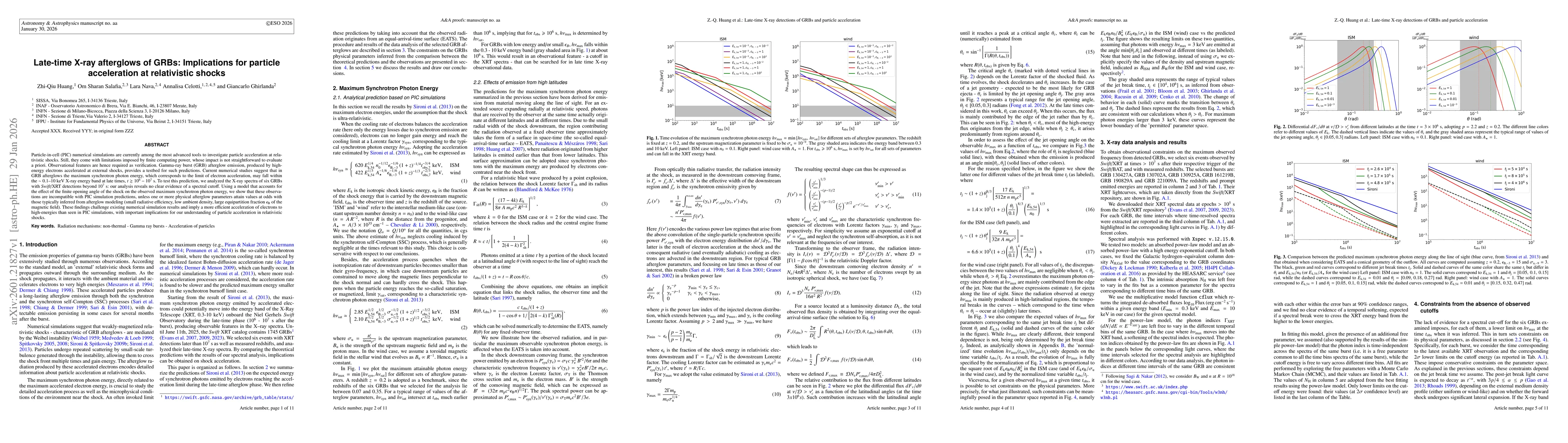 Thumbnail for Late-time X-ray afterglows of GRBs: Implications for particle acceleration at relativistic shocks