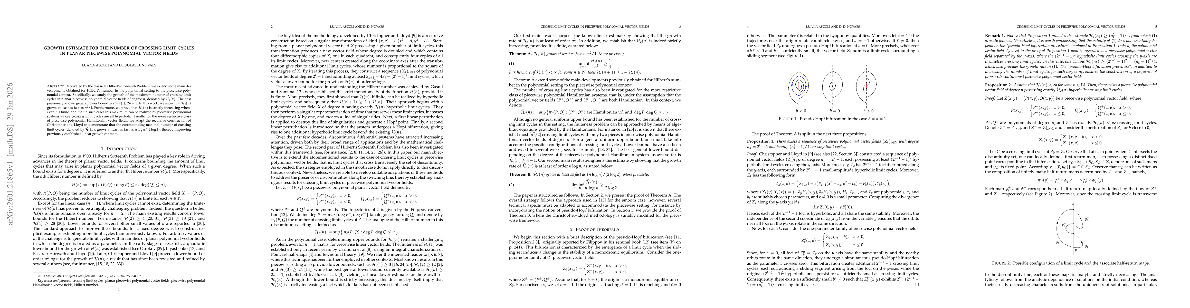 Thumbnail for Growth estimate for the number of crossing limit cycles in planar piecewise polynomial vector fields