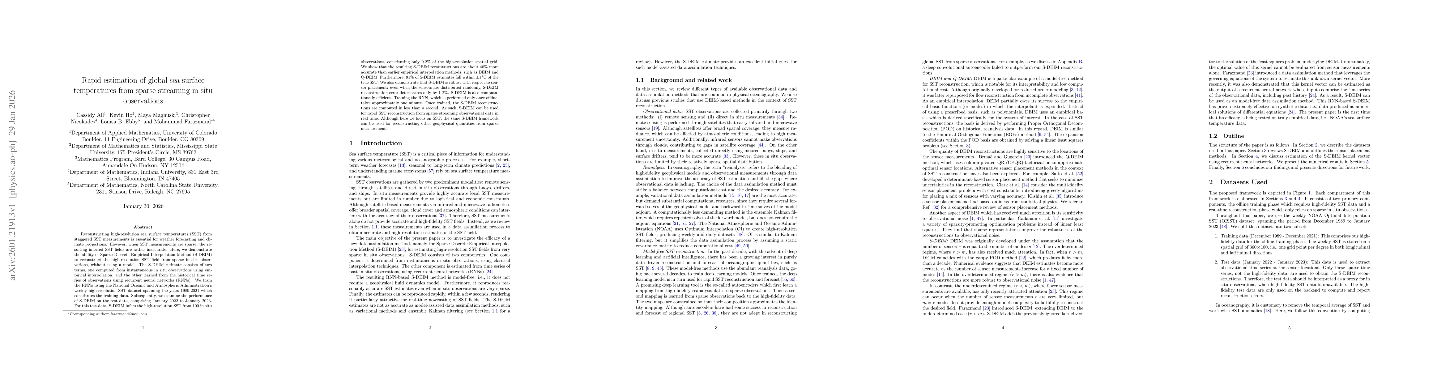 Thumbnail for Rapid estimation of global sea surface temperatures from sparse streaming in situ observations