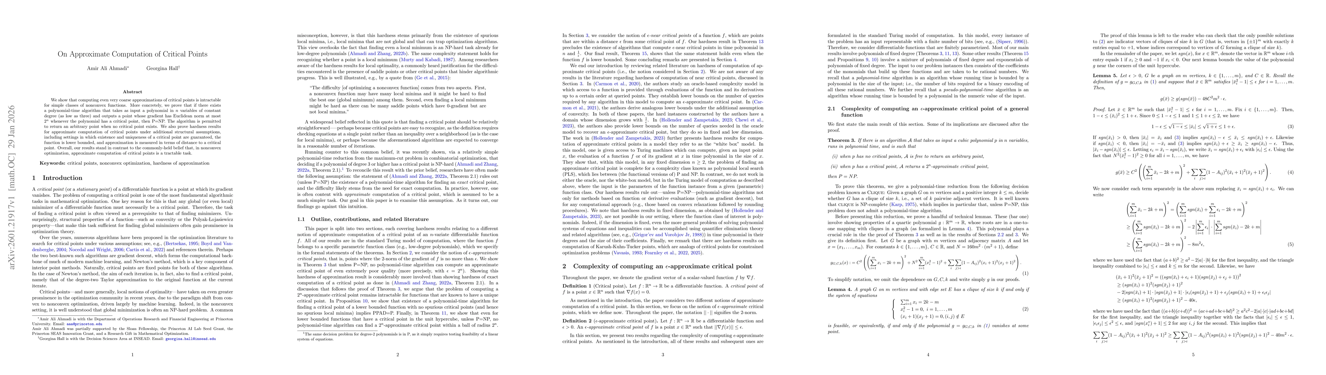 Thumbnail for On Approximate Computation of Critical Points
