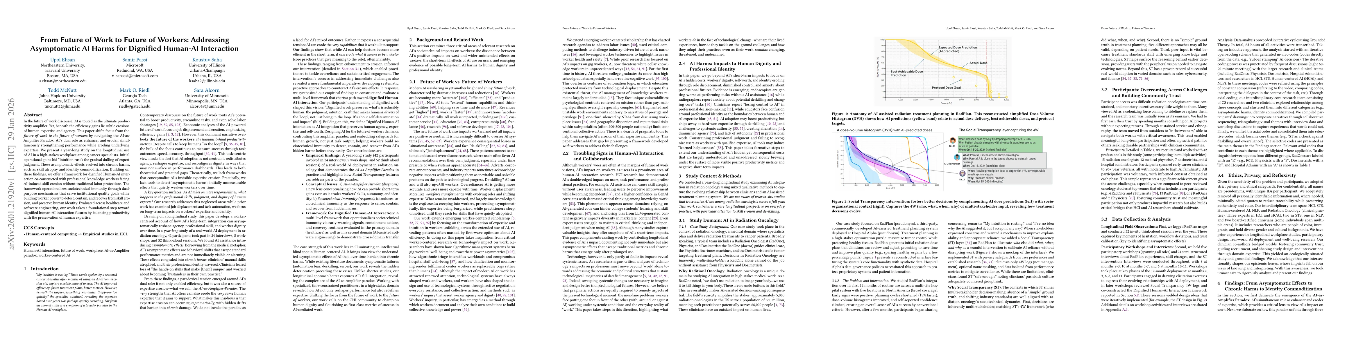Thumbnail for From Future of Work to Future of Workers: Addressing Asymptomatic AI Harms for Dignified Human-AI Interaction