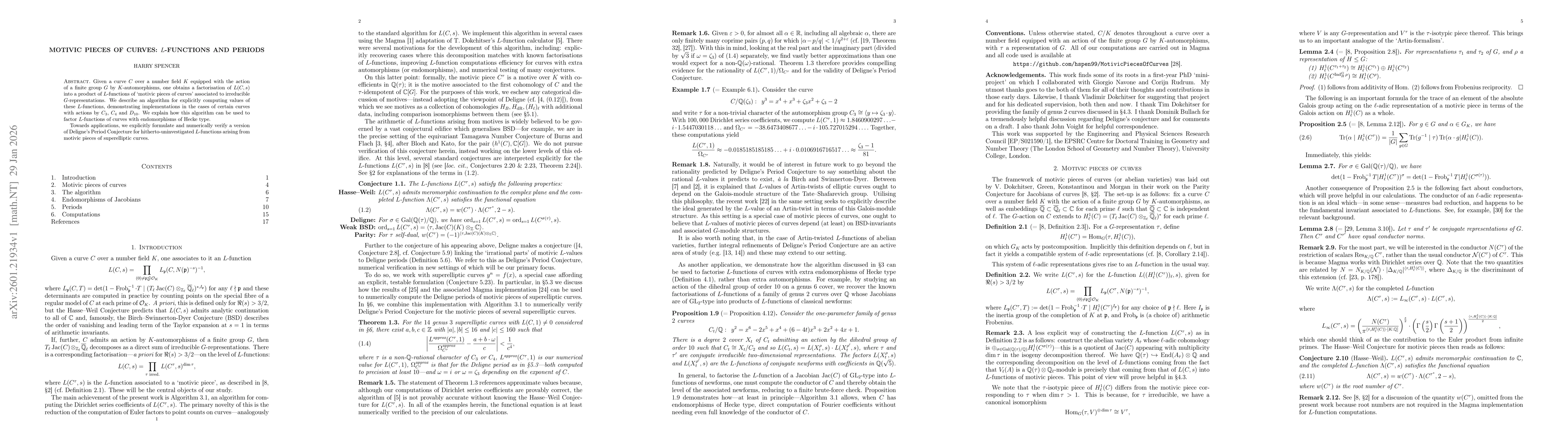 Thumbnail for Motivic pieces of curves: $L$-functions and periods