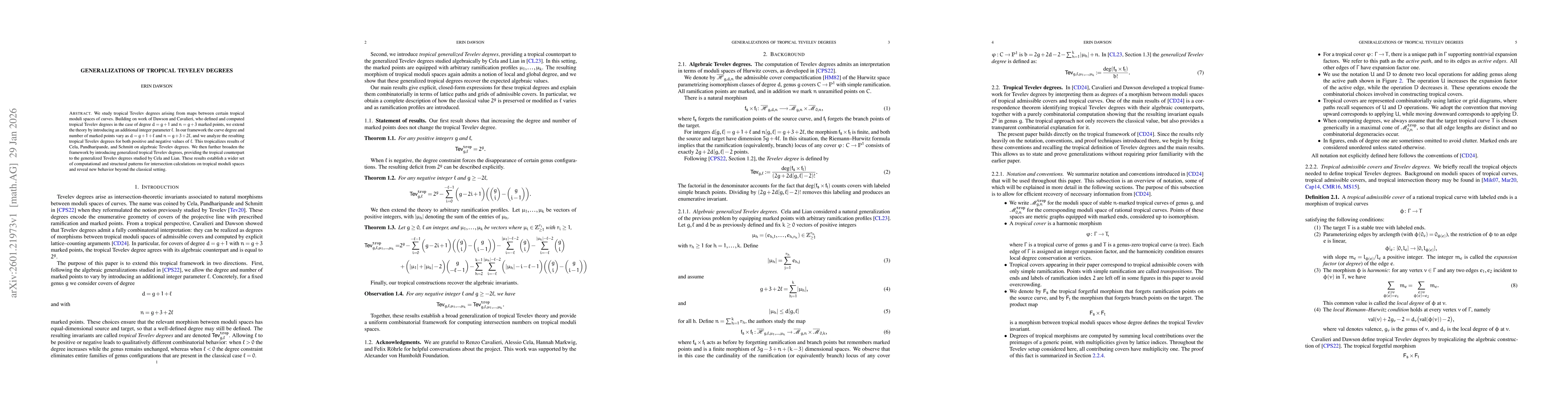 Thumbnail for Generalizations of tropical Tevelev degrees