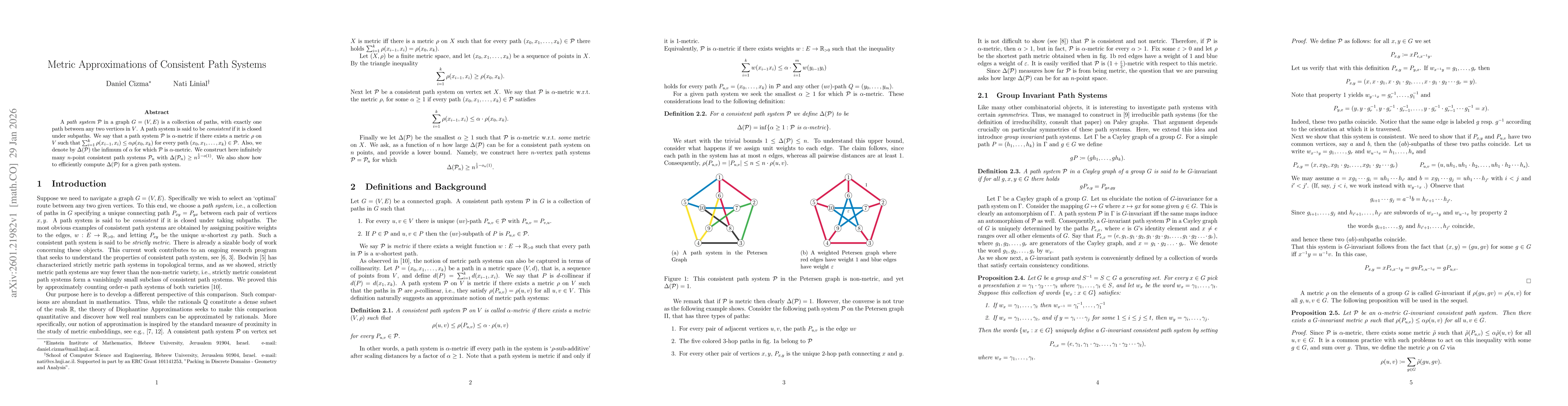 Thumbnail for Metric Approximations of Consistent Path Systems