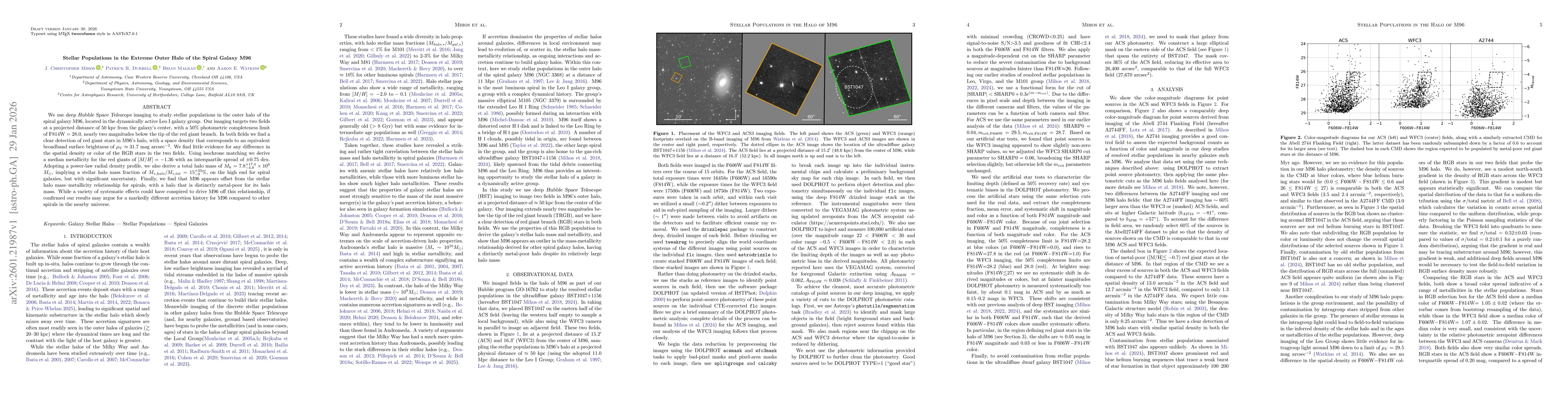 Thumbnail for Stellar Populations in the Extreme Outer Halo of the Spiral Galaxy M96
