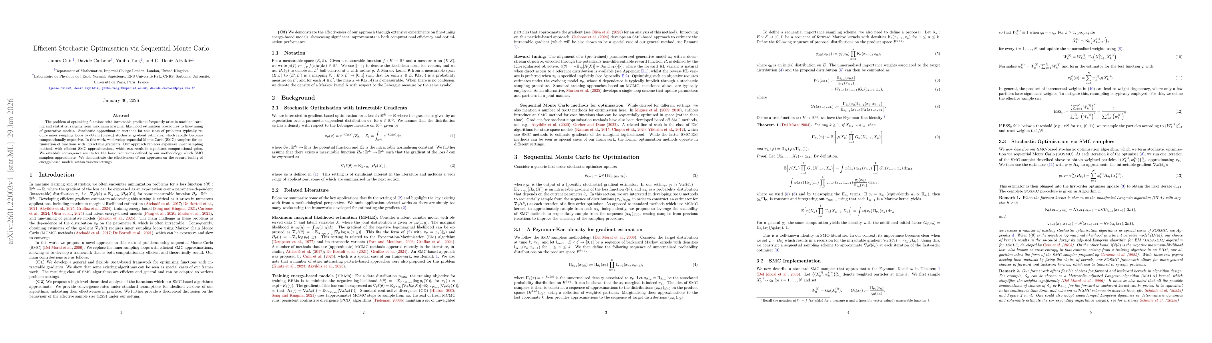 Thumbnail for Efficient Stochastic Optimisation via Sequential Monte Carlo