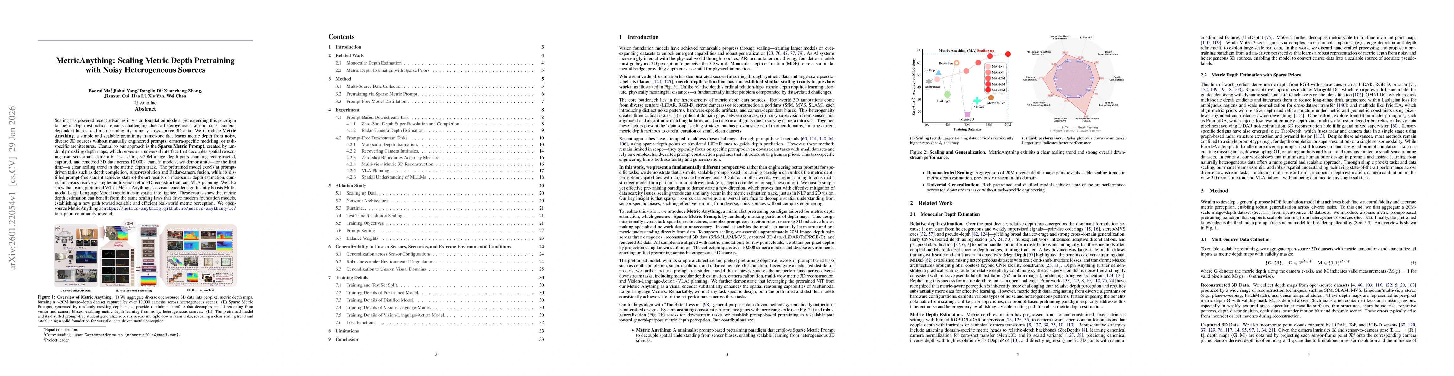 Thumbnail for MetricAnything: Scaling Metric Depth Pretraining with Noisy Heterogeneous Sources