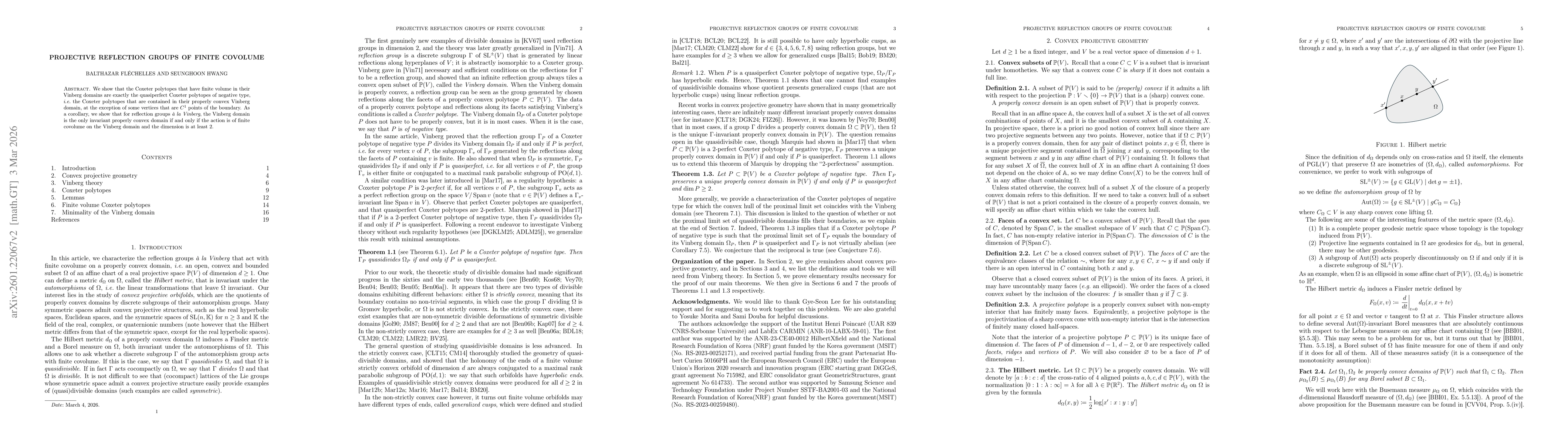Thumbnail for Projective reflection groups of finite covolume