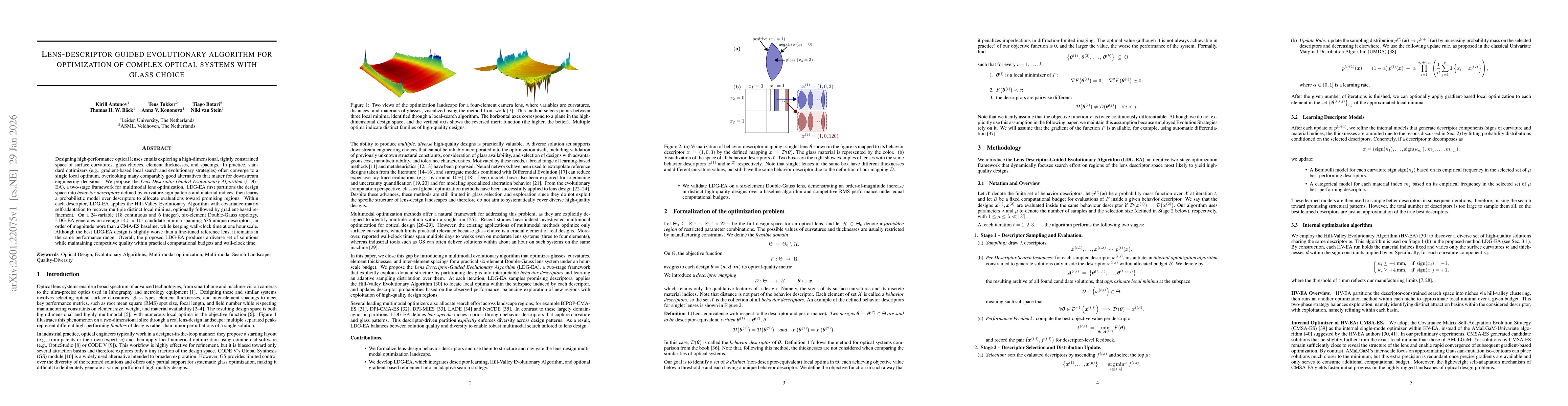 Thumbnail for Lens-descriptor guided evolutionary algorithm for optimization of complex optical systems with glass choice