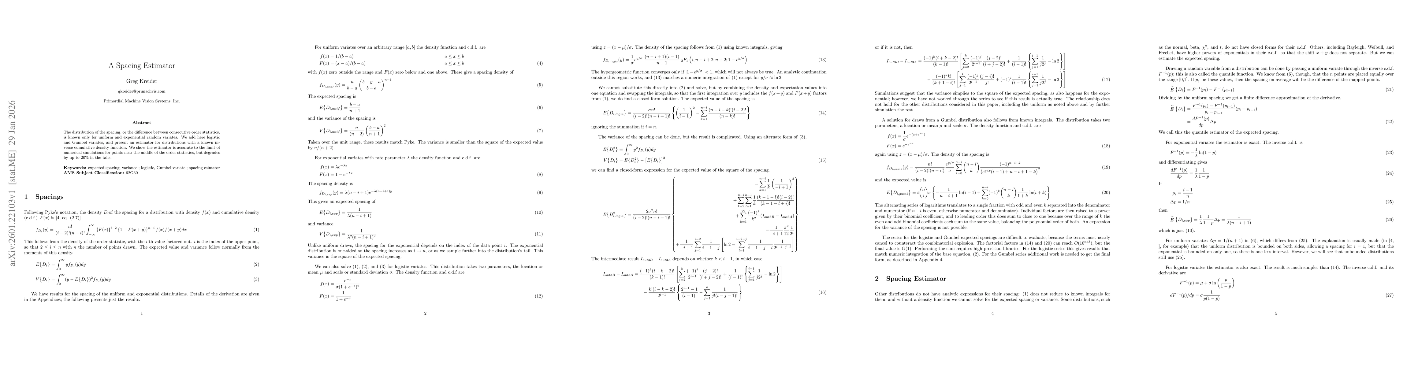 Thumbnail for A Spacing Estimator
