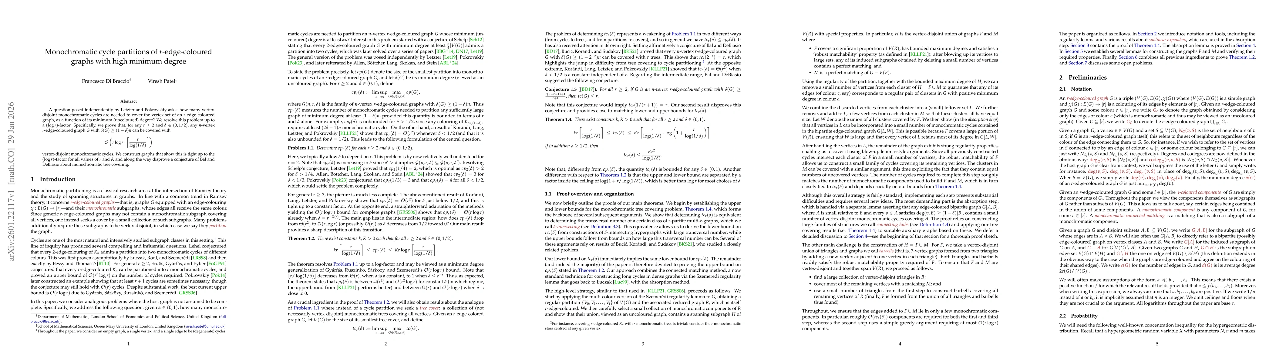 Thumbnail for Monochromatic cycle partitions of $r$-edge-coloured graphs with high minimum degree