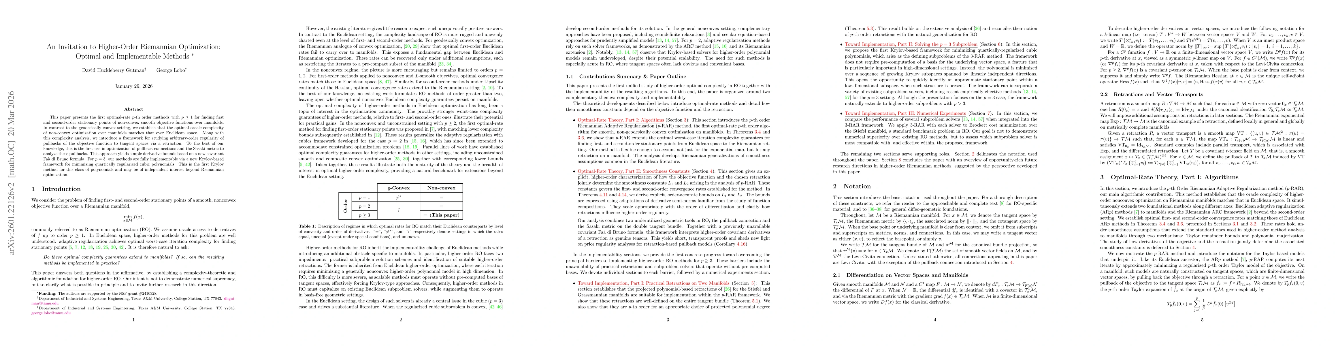 Thumbnail for An Invitation to Higher-Order Riemannian Optimization: Optimal and Implementable Methods