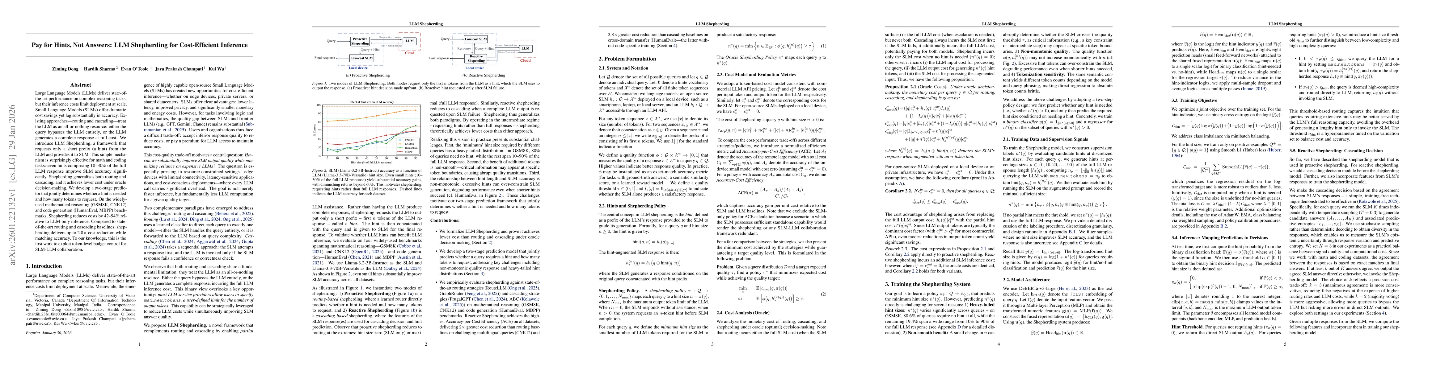 Thumbnail for Pay for Hints, Not Answers: LLM Shepherding for Cost-Efficient Inference