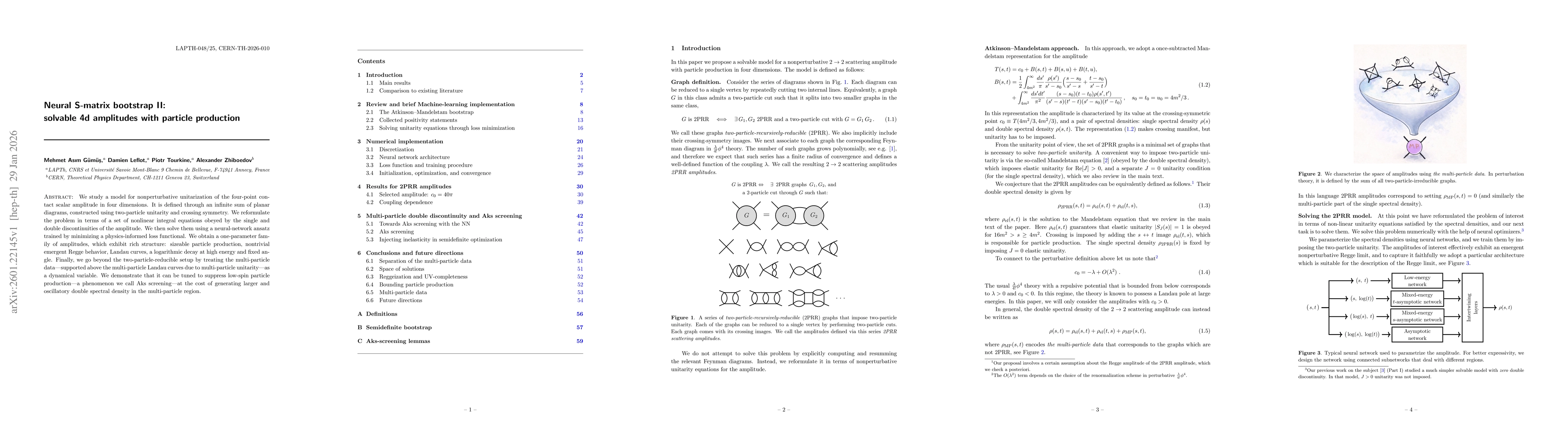 Thumbnail for Neural S-matrix bootstrap II: solvable 4d amplitudes with particle production