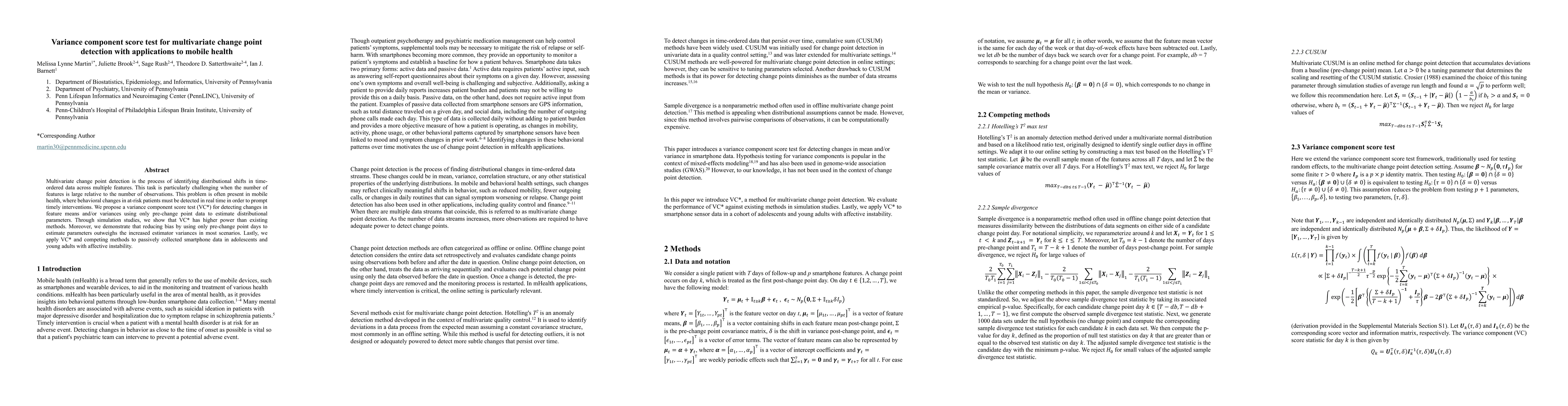 Thumbnail for Variance component score test for multivariate change point detection with applications to mobile health