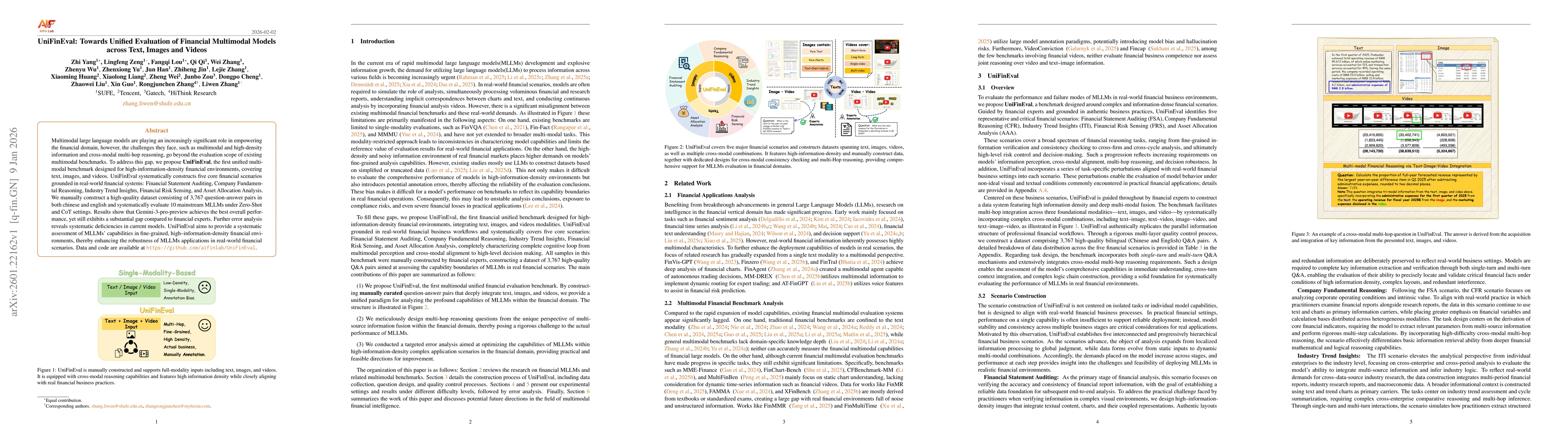 Thumbnail for UniFinEval: Towards Unified Evaluation of Financial Multimodal Models across Text, Images and Videos