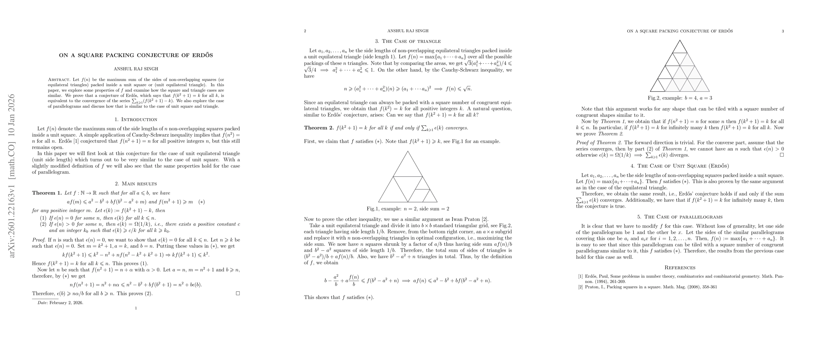 Thumbnail for On a square packing conjecture of Erdős