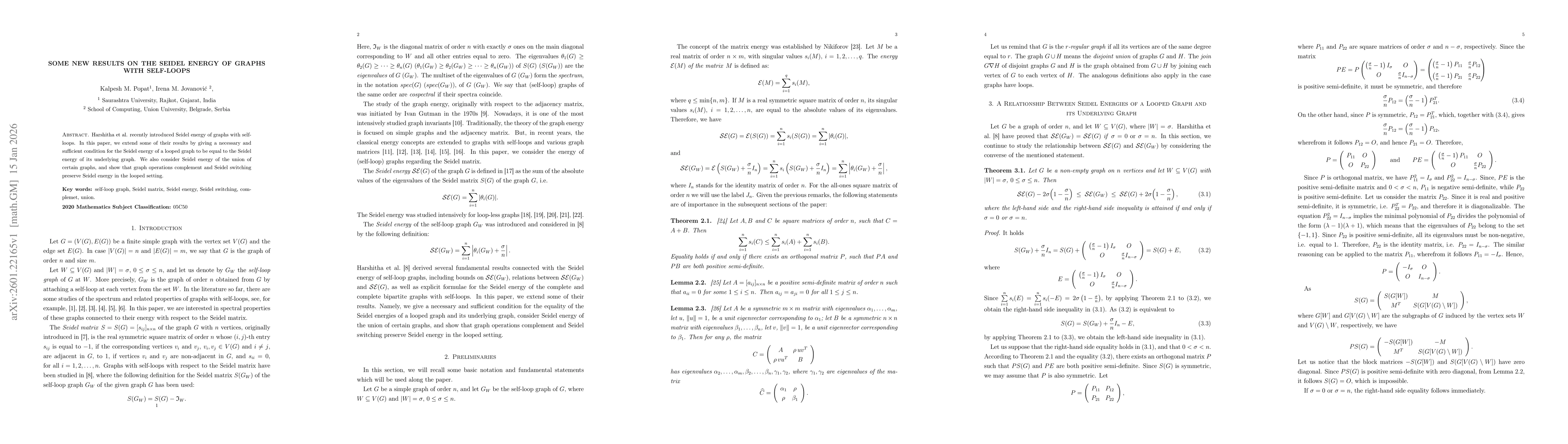 Thumbnail for Some new results on the Seidel energy of graphs with self-loops