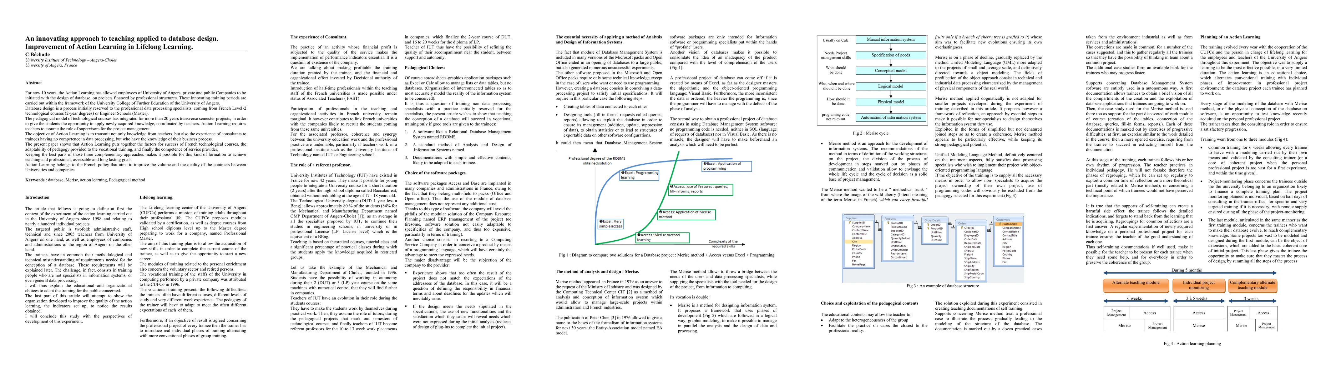 Thumbnail for An innovating approach to teaching applied to database design. Improvement of Action Learning in Lifelong Learning