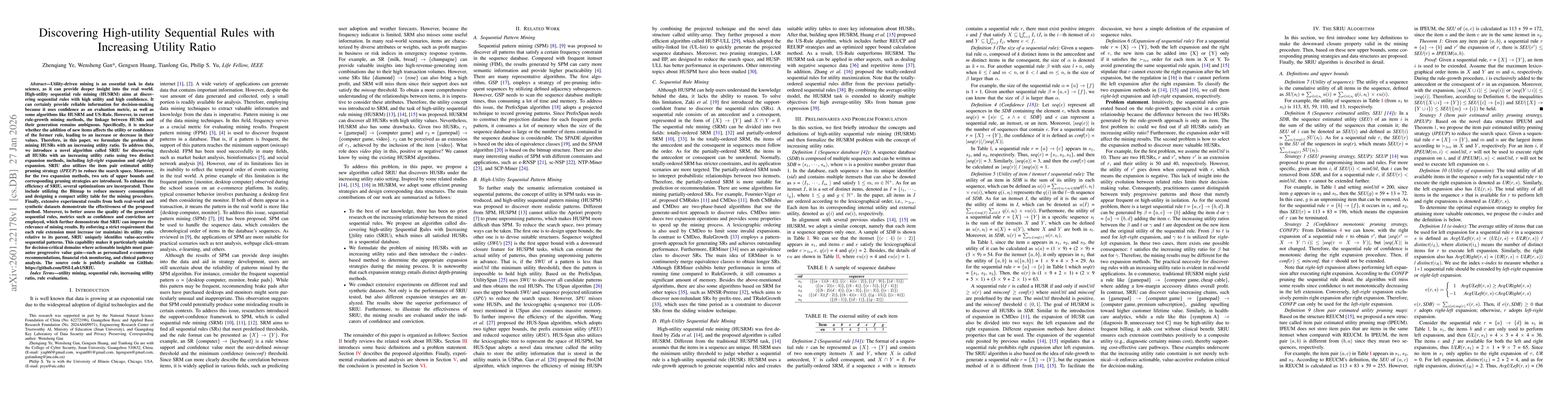 Thumbnail for Discovering High-utility Sequential Rules with Increasing Utility Ratio
