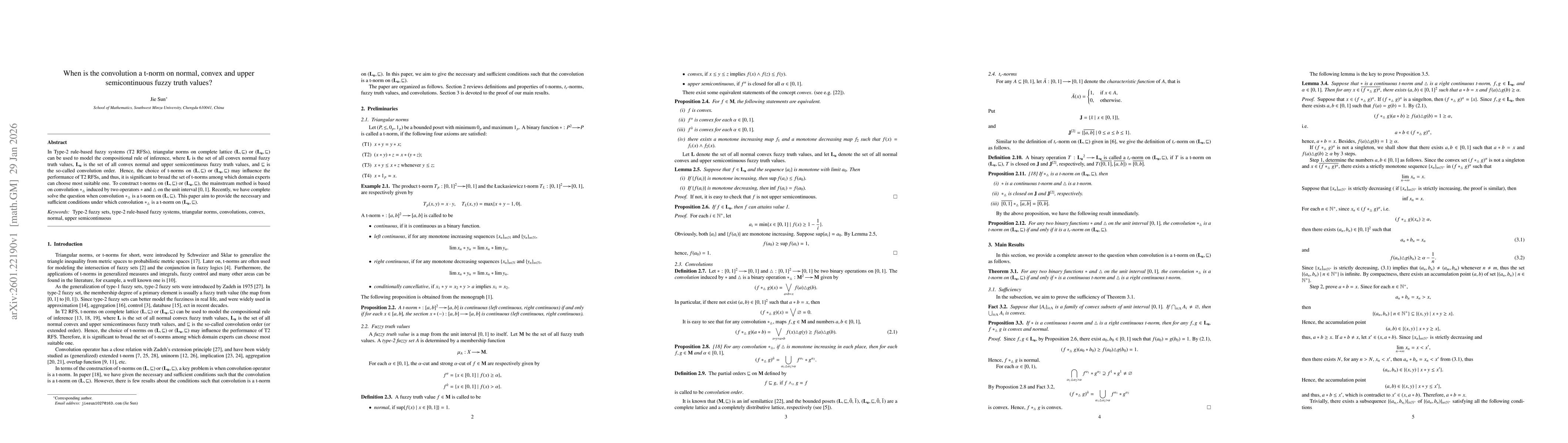 Thumbnail for When is the convolution a t-norm on normal, convex and upper semicontinuous fuzzy truth values?