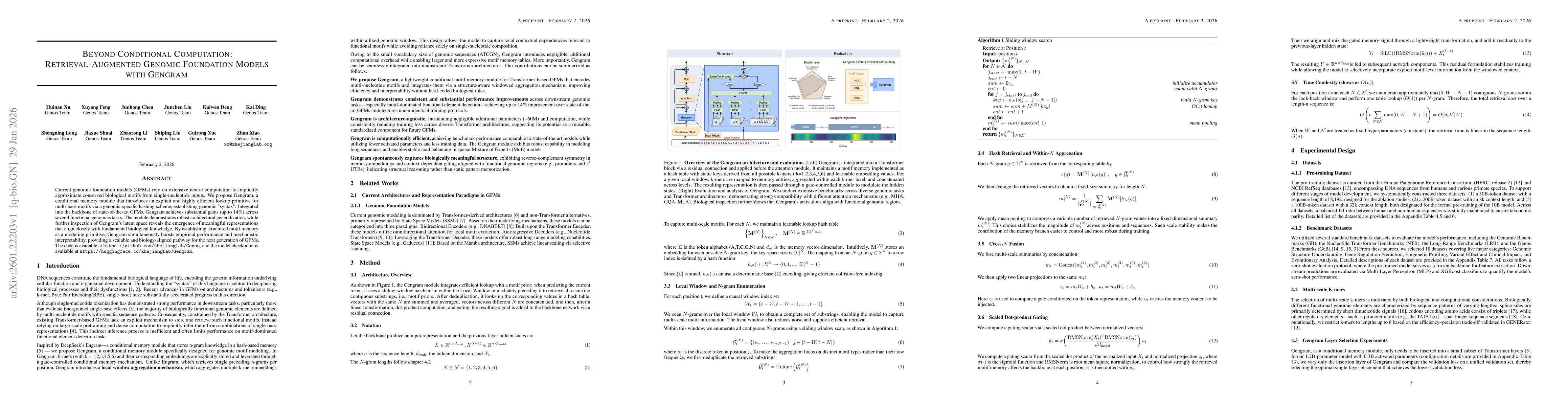 Thumbnail for Beyond Conditional Computation: Retrieval-Augmented Genomic Foundation Models with Gengram