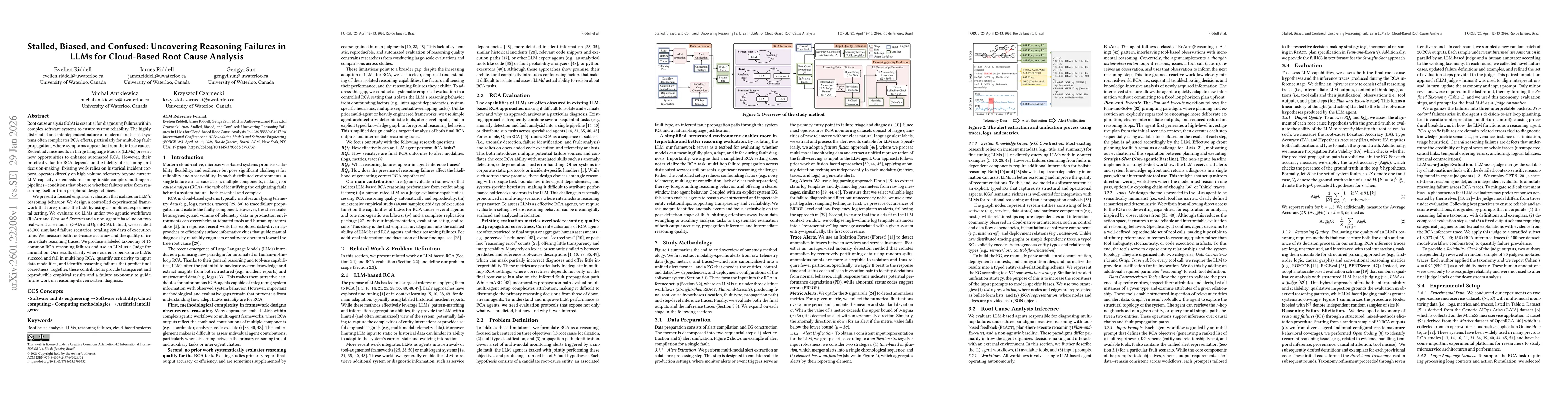 Thumbnail for Stalled, Biased, and Confused: Uncovering Reasoning Failures in LLMs for Cloud-Based Root Cause Analysis