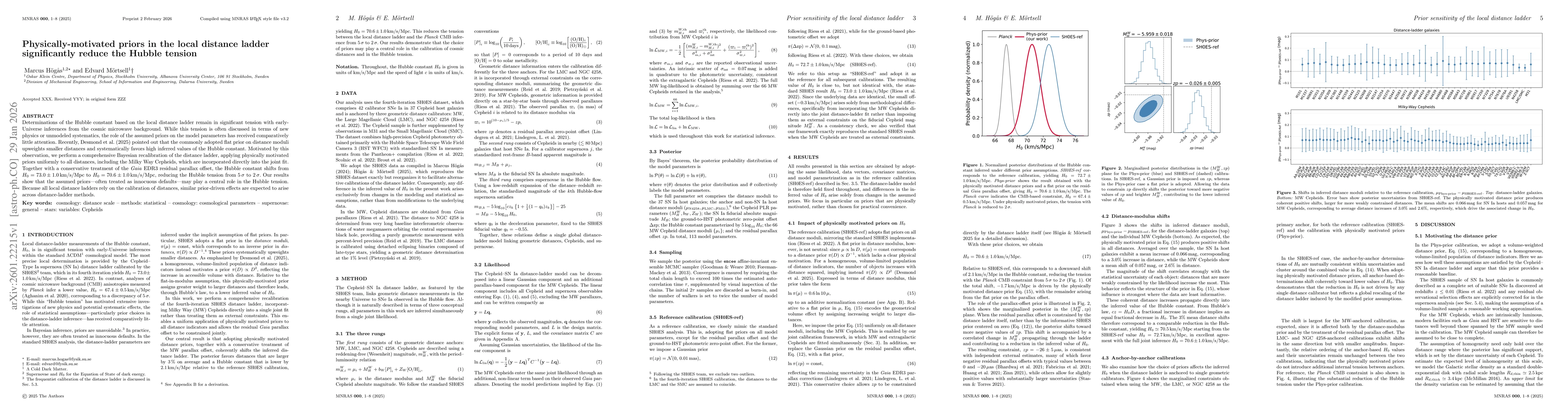 Thumbnail for Physically-motivated priors in the local distance ladder significantly reduce the Hubble tension