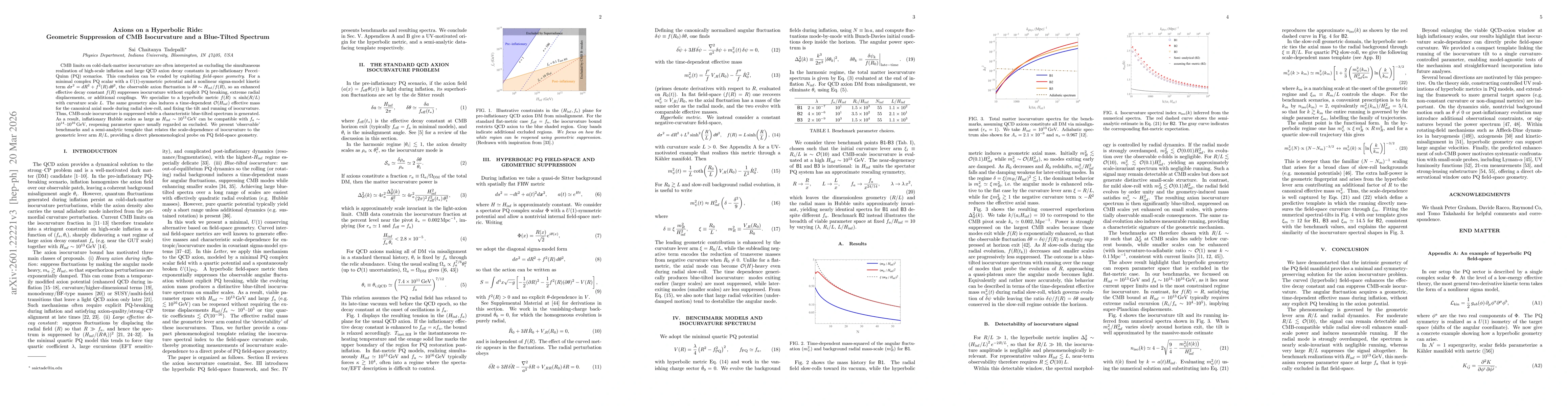 Thumbnail for Axions on a Hyperbolic Ride: Geometric Suppression of CMB Isocurvature and a Blue-Tilted Spectrum