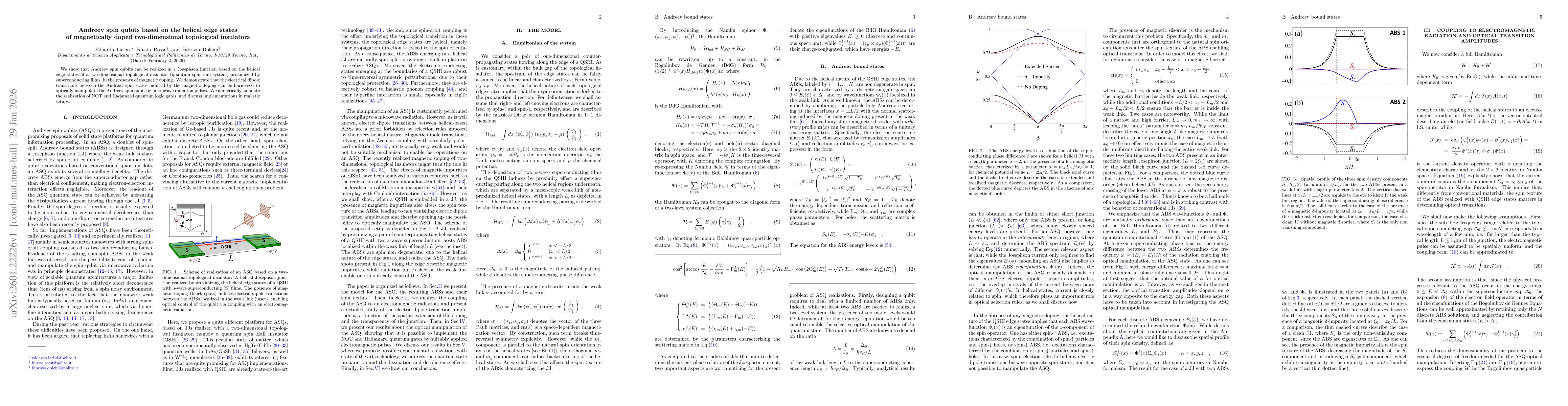 Thumbnail for Andreev spin qubits based on the helical edge states of magnetically doped two-dimensional topological insulators