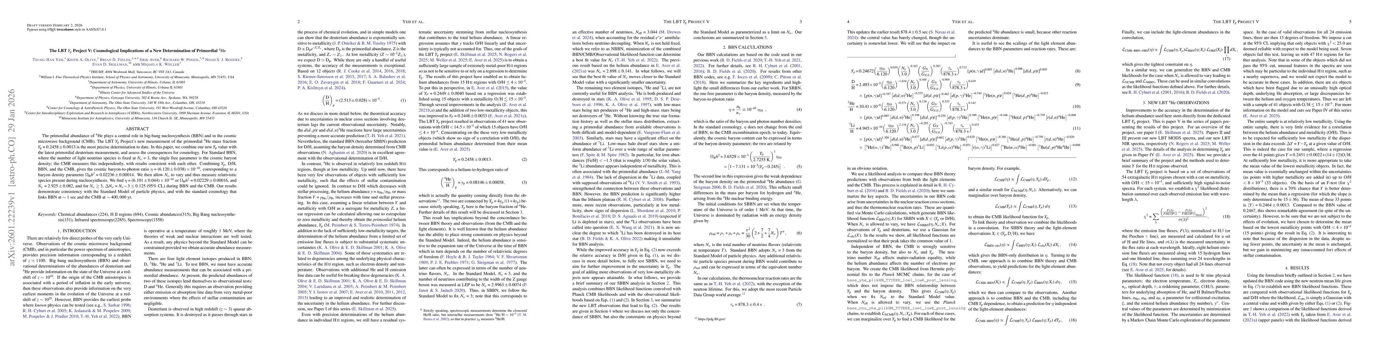 Thumbnail for The LBT $Y_{\rm p}$ Project V: Cosmological Implications of a New Determination of Primordial $^4$He