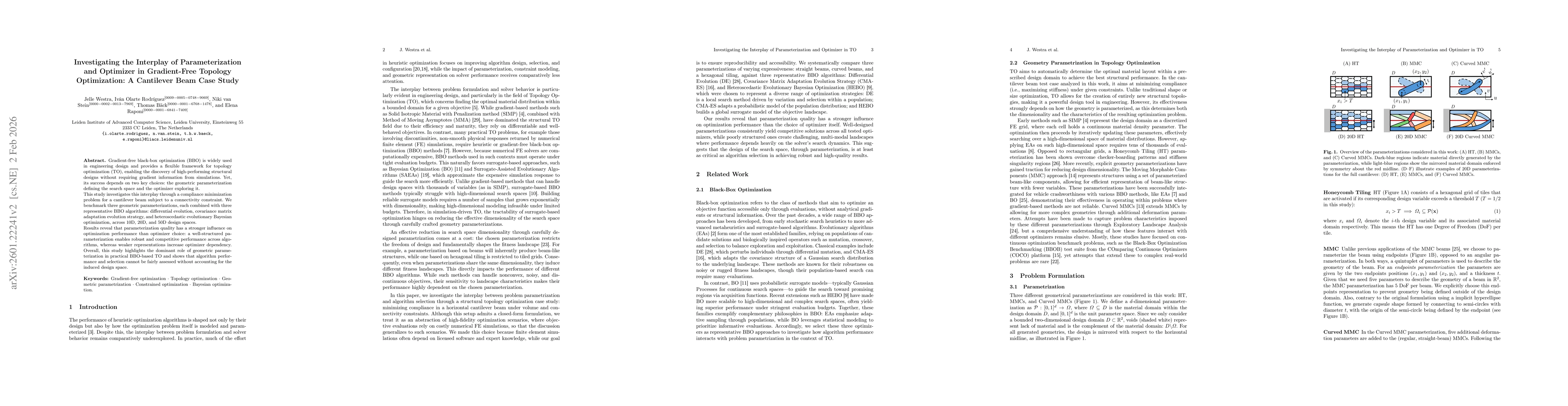 Thumbnail for Investigating the Interplay of Parameterization and Optimizer in Gradient-Free Topology Optimization: A Cantilever Beam Case Study