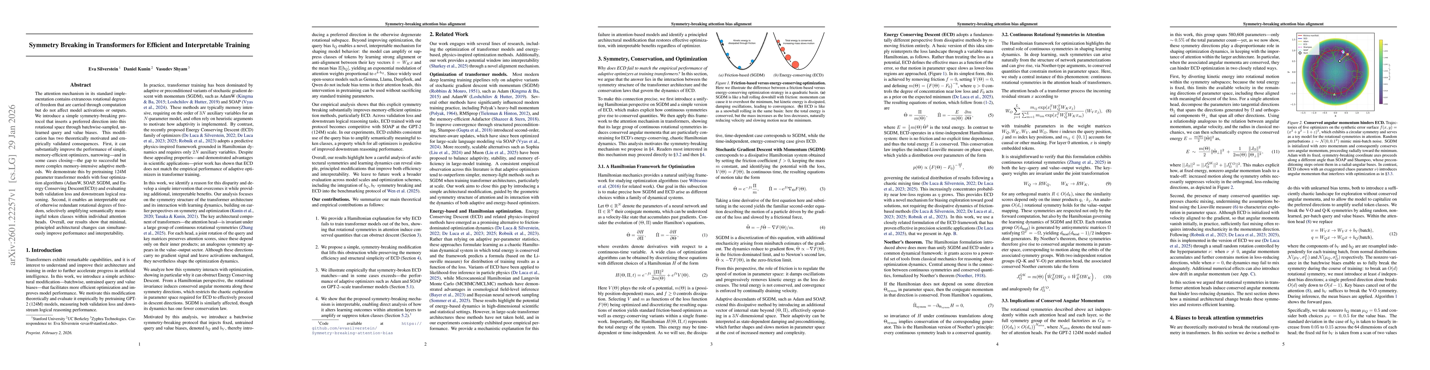 Thumbnail for Symmetry Breaking in Transformers for Efficient and Interpretable Training