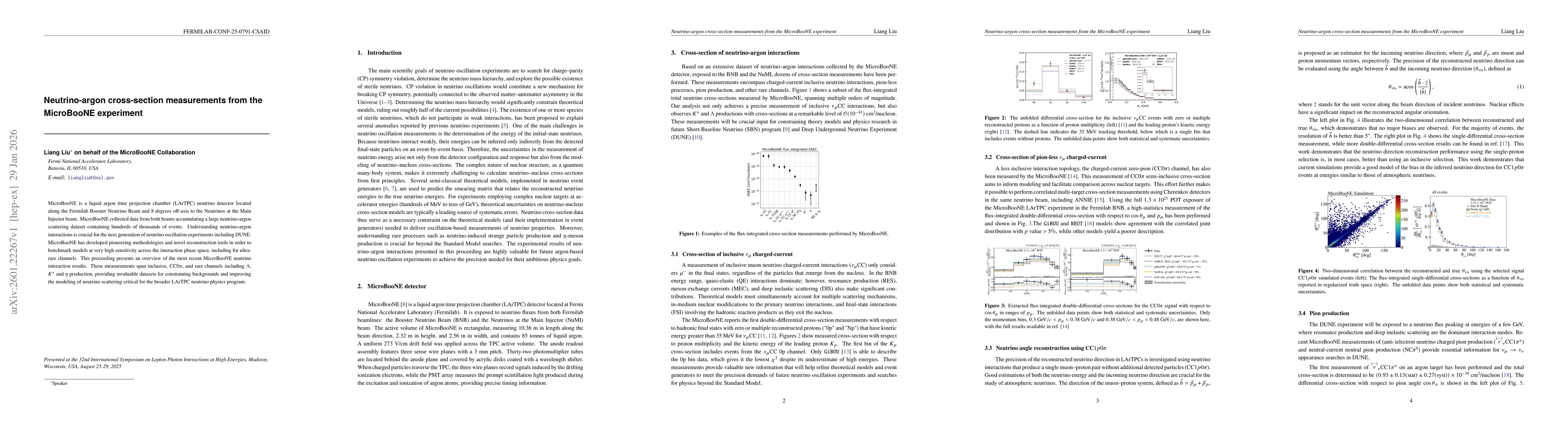 Thumbnail for Neutrino-argon cross-section measurements from the MicroBooNE experiment