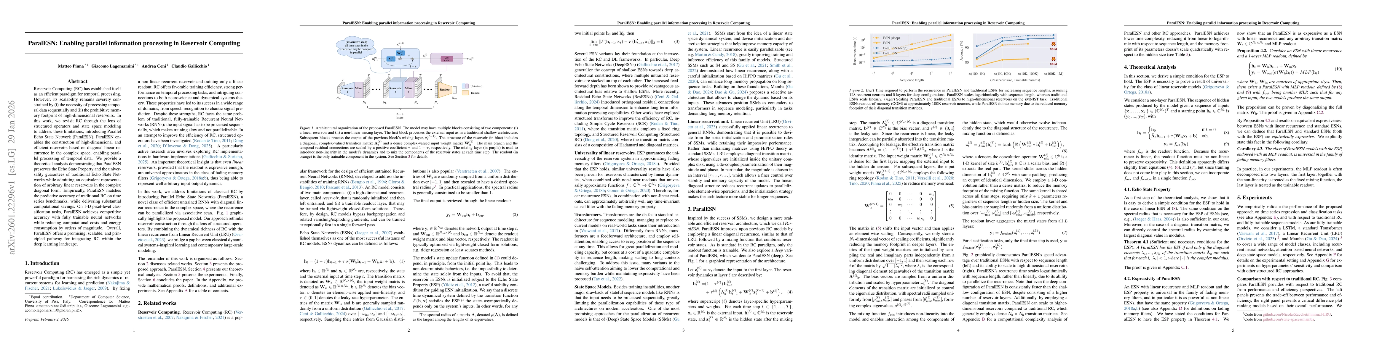 Thumbnail for ParalESN: Enabling parallel information processing in Reservoir Computing