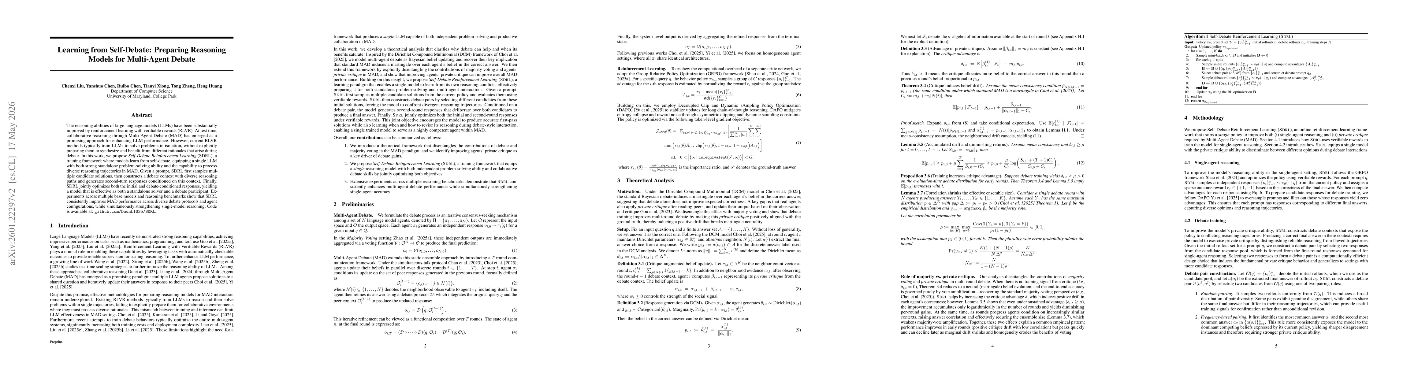 Thumbnail for Prepare Reasoning Language Models for Multi-Agent Debate with Self-Debate Reinforcement Learning