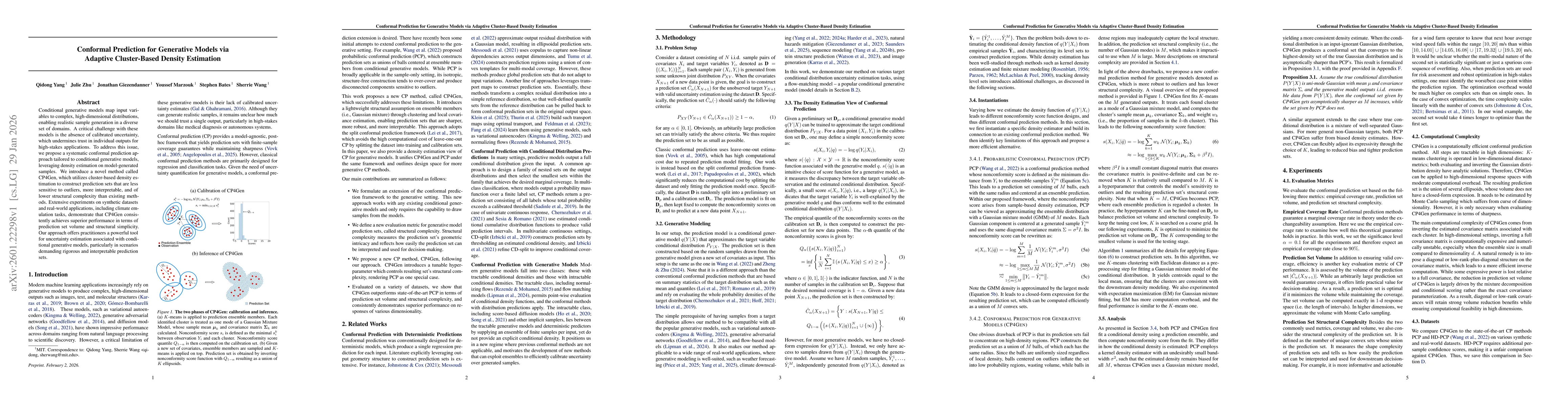 Thumbnail for Conformal Prediction for Generative Models via Adaptive Cluster-Based Density Estimation