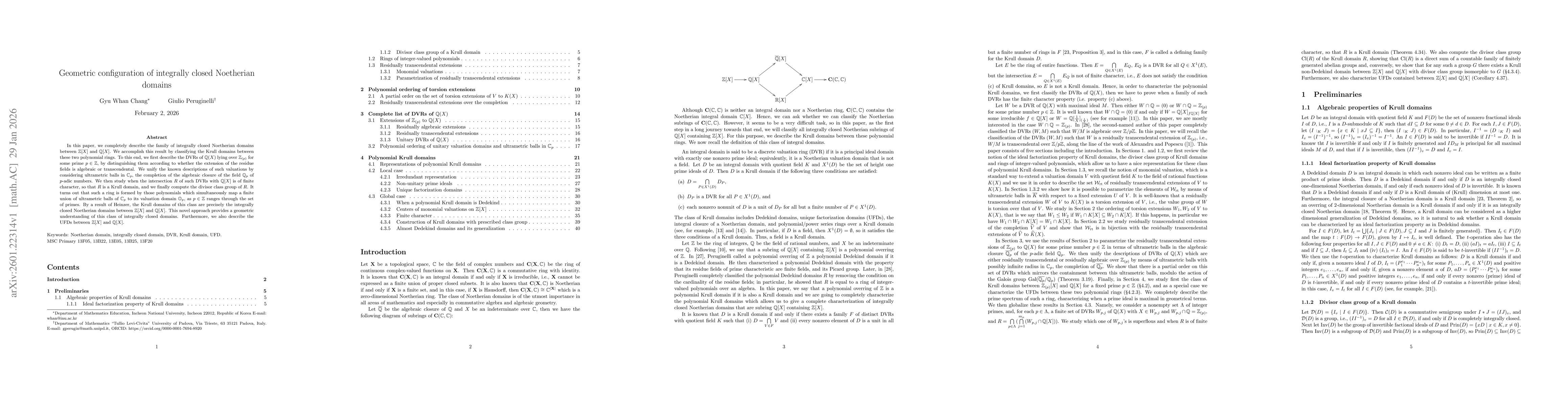Thumbnail for Geometric configuration of integrally closed Noetherian domains