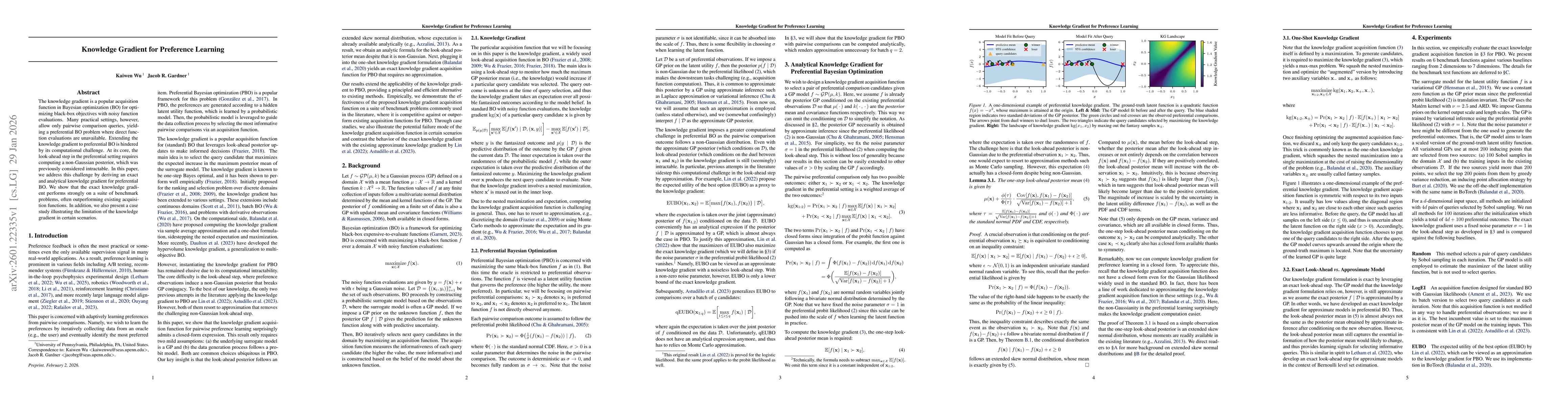 Thumbnail for Knowledge Gradient for Preference Learning