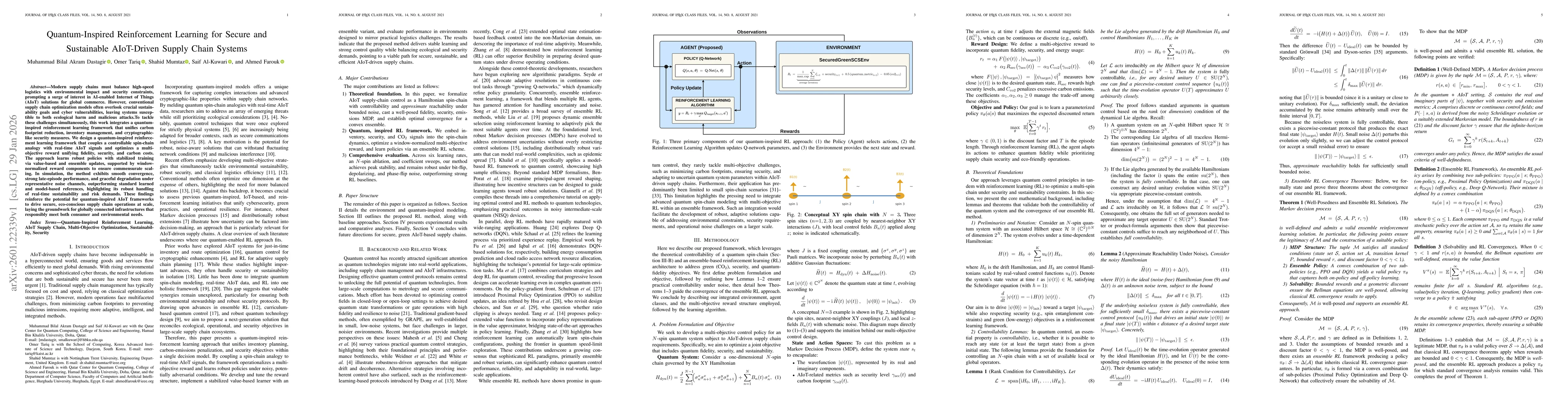 Thumbnail for Quantum-Inspired Reinforcement Learning for Secure and Sustainable AIoT-Driven Supply Chain Systems